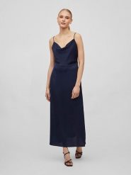 Vila Sukienka w kolorze granatowym rozmiar: 38. Niebieskie sukienki Vila, bez wzorów, bez kołnierzyka, bez ramiączek, maxi. Za 110.04 zł.