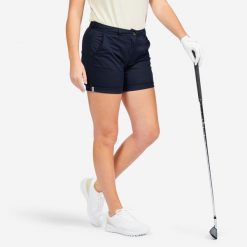 Spodenki do golfa chino damskie Inesis MW500. Niebieskie spódnice INESIS, bez wzorów, z bawełny, sportowe. Za 69.99 zł.