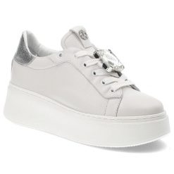 Białe Sneakersy Carinii Wygodne Sportowe Obuwie Damskie. Białe buty sportowe lifestyle Carinii, na wiosnę, bez wzorów, z materiału, sportowe, bez zapięcia. Za 566.99 zł.