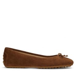 Baleriny LAUREN RALPH LAUREN. Brązowe baleriny Lauren Ralph Lauren, bez wzorów, bez obcasa, bez zapięcia. Za 599.99 zł.