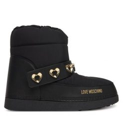 Śniegowce LOVE MOSCHINO. Czarne śniegowce Love Moschino, bez wzorów, bez zapięcia. Za 599.99 zł.