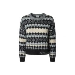 Sweter damski Pepe Jeans Celestine. Szare swetry Pepe Jeans, xs, bez wzorów, z jeansu, eleganckie, bez ramiączek. Za 321.45 zł.