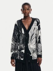 Desigual Kardigan Halifax 24WWJF26 Czarny Regular Fit. Czarne swetry Desigual, l, bez wzorów, z syntetyku, bez ramiączek. Za 819.99 zł.
