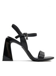 KARL LAGERFELD Sandały KL33124 Czarny. Czarne sandały KARL LAGERFELD, bez wzorów, ze skóry, bez obcasa, na słupku, bez zapięcia. Za 939.99 zł.