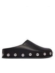 MICHAEL Michael Kors Klapki Hensley Mule 40R6HLFP1L Czarny. Czarne klapki MICHAEL Michael Kors, bez wzorów, ze skóry, bez obcasa, bez zapięcia. Za 769.99 zł.