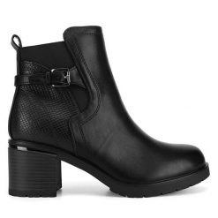 Botki Clara Barson. Czarne botki Clara Barson, bez wzorów, bez obcasa, na słupku, bez zapięcia. Za 118.99 zł.