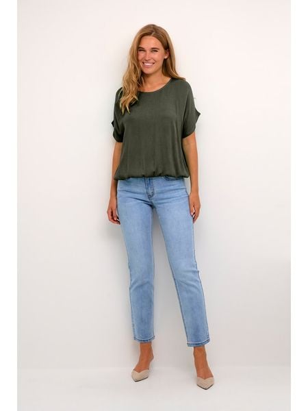 Kaffe Bluzka w kolorze khaki rozmiar: 44. Brązowe bluzki Kaffe, s, bez wzorów, z wiskozy, klasyczne, bez kołnierzyka, bez ramiączek. Za 70.41 zł.