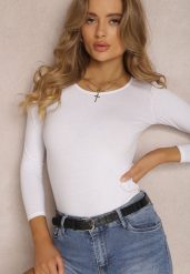 Białe Body Kephanthe. Białe body i gorsety Renee, bez wzorów, z bawełny, bez ramiączek. W wyprzedaży za 20.99 zł.