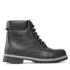 Trapery Fila. Czarne traperki Fila, bez wzorów, bez obcasa, bez zapięcia. Za 339.99 zł.