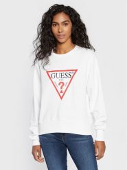 Guess Bluza Original W2YQ16 KBA10 Biały Regular Fit. Białe bluzy Guess, xs, z aplikacjami, z bawełny, bez ramiączek, bez kaptura. Za 189.99 zł.