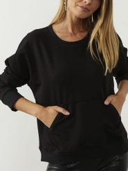 Milan Kiss Bluza w kolorze czarnym rozmiar: M. Czarne bluzy Milan Kiss, m, bez wzorów, bez ramiączek, bez kaptura. Za 113.99 zł.