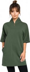 BeWear Tunika Model B043 Green Militare. Zielone tuniki Bewear, bez wzorów, bez kołnierzyka, bez ramiączek. Za 199.75 zł.