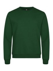 Clique Basic Roundneck bluza unisex z okrągłym dekoltem, materiał. Zielone bluzy CLIQUE, xl, bez wzorów, z bawełny, bez ramiączek, bez kaptura. Za 155.70 zł.