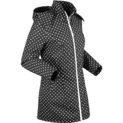 Kurtka przeciwdeszczowa, długa bonprix czarno-biały w kropki. Kurtki marki bonprix. Za 189.99 zł.