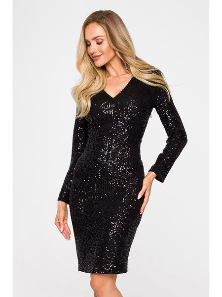 Made of emotion Sukienka w kolorze czarnym rozmiar: L. Czarne sukienki Made Of Emotion, l, bez wzorów, bez kołnierzyka, bez ramiączek, mini. Za 222.99 zł.