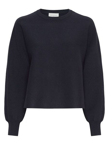 MOSS COPENHAGEN Sweter "Thami" w kolorze czarnym rozmiar: S/M. Czarne swetry Moss Copenhagen, m, bez wzorów, bez ramiączek. Za 179.64 zł.