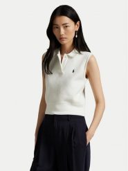 Polo Ralph Lauren Sweter 211970666001 Biały Regular Fit. Białe swetry Polo Ralph Lauren, l, bez wzorów, z bawełny, bez ramiączek. Za 559.99 zł.