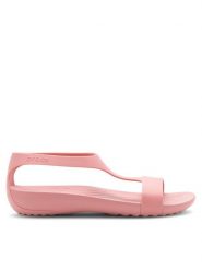 Crocs Sandały SERENA SANDAL 205469-682 Różowy. Czerwone sandały Crocs, bez wzorów, z gumy, bez obcasa, na płaskiej podeszwie, bez zapięcia. Za 149.99 zł.