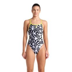 Strój Kąpielowy Arena Open Your Eyes Swimsuit Lace. Czarne stroje jednoczęściowe Arena, bez wzorów, sportowe. Za 234.99 zł.