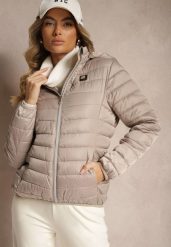 Ciemnobeżowa Kurtka Przejściowa z Kapturem Odpinanym Labetha. Brązowe kurtki Renee, m, bez wzorów, z jeansu, eleganckie, z kapturem. W wyprzedaży za 134.99 zł.