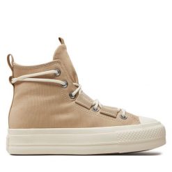Trampki Converse. Brązowe trampki Converse, bez wzorów, retro, bez zapięcia. Za 269.99 zł.