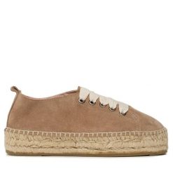 Espadryle Manebi. Brązowe espadryle Manebi, bez wzorów, bez obcasa. Za 649.99 zł.