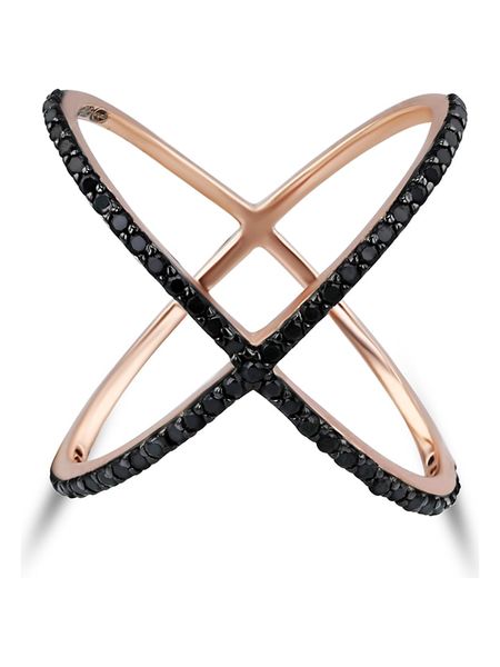 DI GIORGIO Pozłacany pierścionek z cyrkoniami rozmiar: 56. Czarne pierścionki DI GIORGIO, z cyrkonią, pozłacane. Za 187.52 zł.