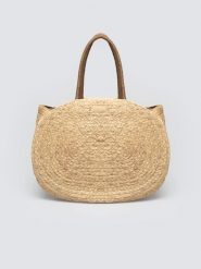 Torebka damska pleciona beżowa Haiti 801. Brązowe shopper bag BIG STAR, bez wzorów, ze splotem, wakacyjne, do ręki, duże, bez dodatków. Za 229.99 zł.