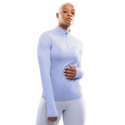 Damska bluza do biegania z suwakiem pod szyją Fitness Siroko Center Lilac. Fioletowe bluzy bez kaptura SIROKO, xs, bez wzorów, z materiału, bez kaptura, do biegania. Za 149.00 zł.