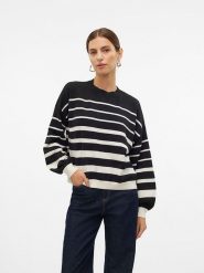 Vero Moda Sweter w kolorze kremowo-czarnym rozmiar: XS. Brązowe swetry Vero Moda, xs, bez wzorów, bez ramiączek. Za 66.00 zł.