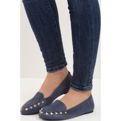 Granatowe Mokasyny Viva. Niebieskie mokasyny Born2be, z materiału. Za 49.99 zł.