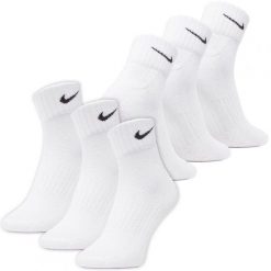 Skarpety sportowe Nike 3 pack Cushion Ankle SX4926-101. Białe skarpetki Nike, bez wzorów, na fitness i siłownię. W wyprzedaży za 59.90 zł.