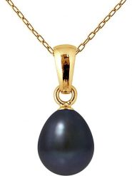 Mitzuko Naszyjnik "Bélière" z perłą w kolorze tahiti - dł. 42 cm rozmiar: onesize. Czarne naszyjniki Mitzuko, z materiału, z perłą, metalowe. Za 347.99 zł.