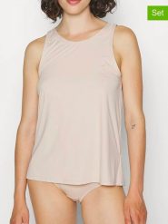 Sloggi Topy (2 szt.) w kolorze beżowym rozmiar: M. Brązowe topy Sloggi, m, bez wzorów, bez kołnierzyka, bez ramiączek. Za 61.45 zł.