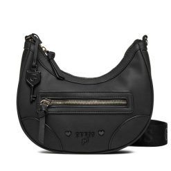 Torebka Guess. Czarne listonoszki Guess, z aplikacjami, bez dodatków. Za 159.99 zł.