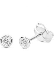 Revoni Złote kolczyki-wkrętki z diamentami rozmiar: onesize. Szare kolczyki Revoni, z diamentem, złote. Za 991.99 zł.