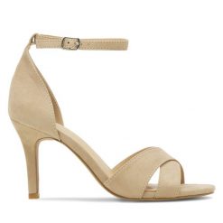 Sandały JENNY. Brązowe sandały Jenny, bez wzorów, bez obcasa, na szpilce, bez zapięcia. Za 119.99 zł.