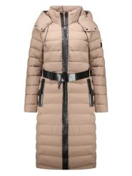 Geographical Norway Płaszcz pikowany "Eleonor" w kolorze beżowym rozmiar: L. Brązowe płaszcze Geographical Norway, l, bez wzorów, z tkaniny, bez kaptura. Za 431.78 zł.