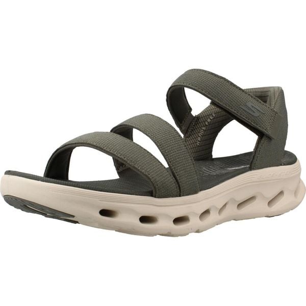 Sandały SKECHERS GO WALK GLIDE STEP 2.0 Zielony. Zielone sandały Skechers, bez wzorów, z materiału, bez obcasa, bez zapięcia. Za 335.99 zł.