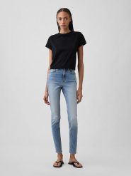 GAP Dżinsy - Skinny fit - w kolorze błękitnym rozmiar: W26. Niebieskie jeansy GAP, bez wzorów, klasyczne, z podwyższonym stanem. Za 134.95 zł.