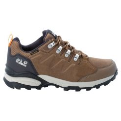 Buty trekkingowe damskie Jack Wolfskin Refugio Texapore Low. Brązowe buty trekkingowe Jack Wolfskin, z gumy, bez zapięcia. Za 558.00 zł.