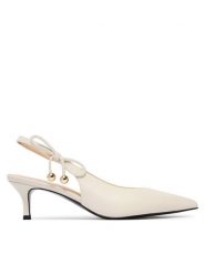 Furla Czółenka Poppy Slingback YM24FPO X30000 CN 1704S Kremowy. Białe czółenka Furla, bez wzorów, ze skóry, bez obcasa, bez zapięcia. Za 969.99 zł.