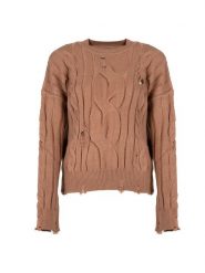 Pinko Sweter "Dai Dai" | 1G18K3 A05Z | Kobieta | Beżowy. Brązowe swetry Pinko, uniwersalny, bez wzorów, z dzianiny, eleganckie, bez ramiączek. W wyprzedaży za 459.00 zł.