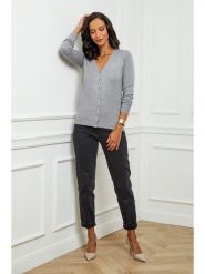 Soft Cashmere Kardigan w kolorze szarym rozmiar: 38/40. Szare swetry Soft Cashmere, bez wzorów, z kaszmiru, klasyczne, bez ramiączek. Za 123.45 zł.