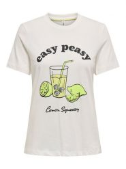 ONLY T-Shirt Kita 15349150 Biały Regular Fit. Białe t-shirty ONLY, s, bez wzorów, z bawełny, bez kołnierzyka, bez ramiączek. Za 49.99 zł.