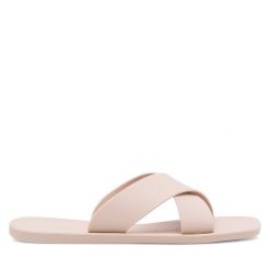 Klapki JENNY. Brązowe klapki Jenny, bez wzorów, bez obcasa, bez zapięcia. Za 39.99 zł.