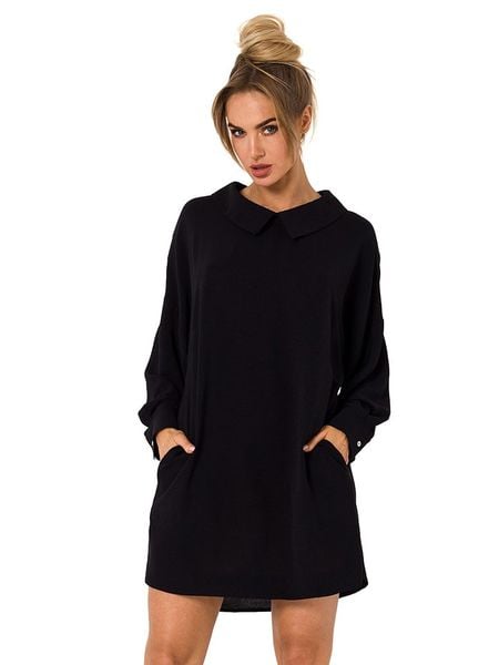 Made of emotion Sukienka w kolorze czarnym rozmiar: S. Czarne sukienki Made Of Emotion, s, bez wzorów, bez kołnierzyka, bez ramiączek, mini. Za 104.89 zł.