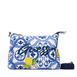 Torebka Guess. Niebieskie listonoszki Guess, z aplikacjami, bez dodatków. Za 179.99 zł.
