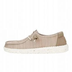 HEYDUDE Damskie Mokasyny Wendy Stretch Sox. Białe mokasyny Hey dude, bez wzorów, z materiału. Za 259.00 zł.