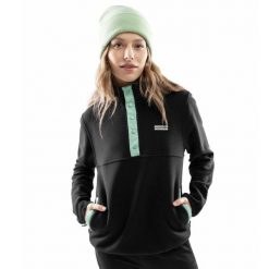 Bluza z grubego polaru damska Stowe-W. Czarne bluzy bez kaptura SIROKO, m, bez wzorów, z polaru, bez kaptura. W wyprzedaży za 191.00 zł.